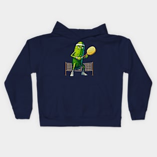 Funny Pickle Playing Pickle ball Kids Hoodie